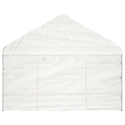 Paviljong med tak vit 6,69x4,08x3,22 m polyeten