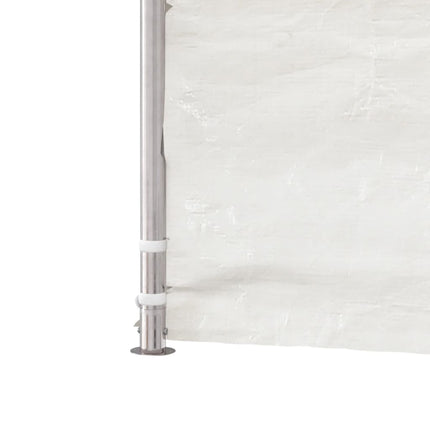 Paviljong med tak vit 6,69x4,08x3,22 m polyeten