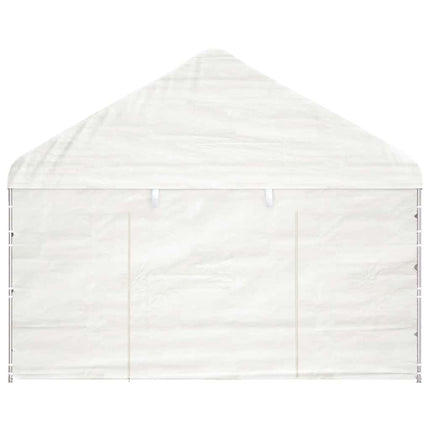 Paviljong med tak vit 8,92x4,08x3,22 m polyeten