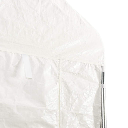 Paviljong med tak vit 8,92x4,08x3,22 m polyeten