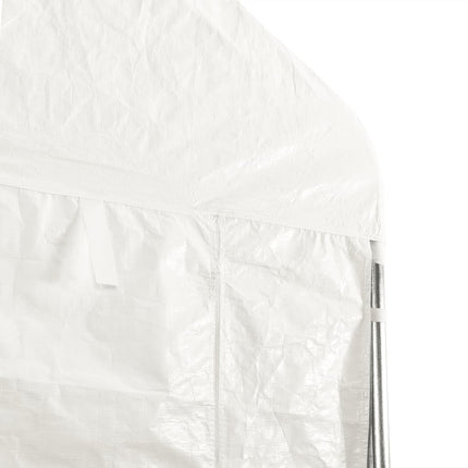 Paviljong med tak vit 11,15x4,08x3,22 m polyeten