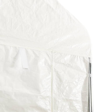 Paviljong med tak vit 15,61x4,08x3,22 m polyeten
