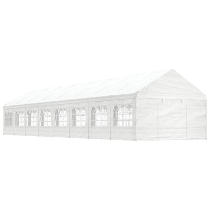 Paviljong med tak vit 17,84x4,08x3,22 m polyeten