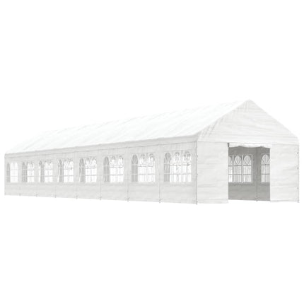 Paviljong med tak vit 17,84x4,08x3,22 m polyeten