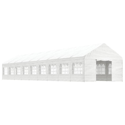 Paviljong med tak vit 20,07x4,08x3,22 m polyeten