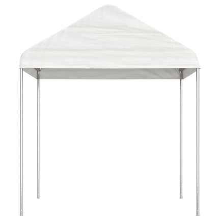 Paviljong med tak vit 4,46x2,28x2,69 m polyeten