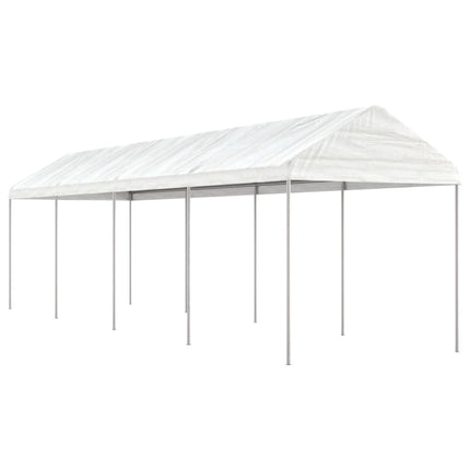 Paviljong med tak vit 8,92x2,28x2,69 m polyeten