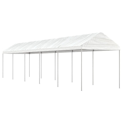 Paviljong med tak vit 11,15x2,28x2,69 m polyeten