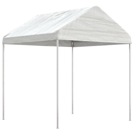 Paviljong med tak vit 15,61x2,28x2,69 m polyeten
