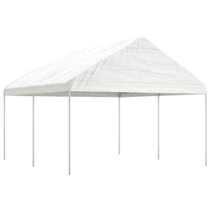 Paviljong med tak vit 4,46x4,08x3,22 m polyeten