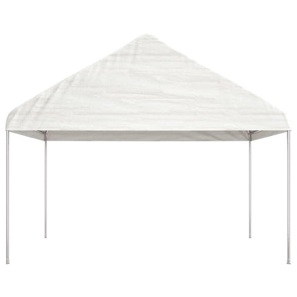 Paviljong med tak vit 6,69x4,08x3,22 m polyeten