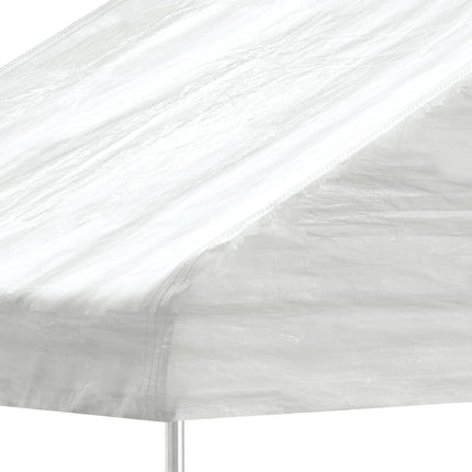 Paviljong med tak vit 6,69x4,08x3,22 m polyeten