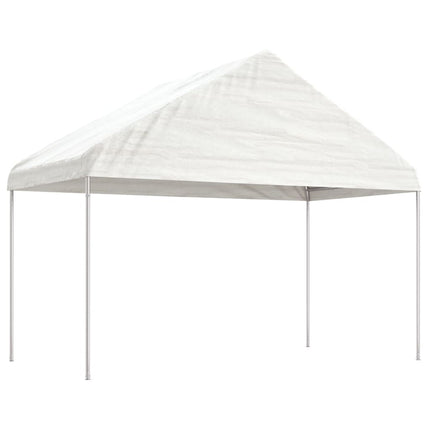 Paviljong med tak vit 8,92x4,08x3,22 m polyeten