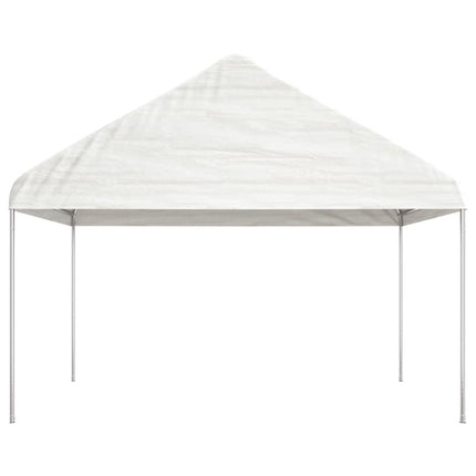 Paviljong med tak vit 8,92x4,08x3,22 m polyeten