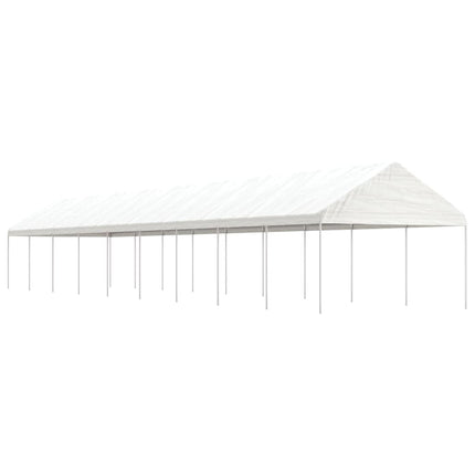 Paviljong med tak vit 20,07x4,08x3,22 m polyeten