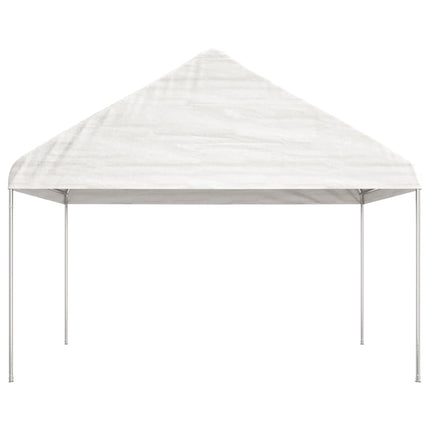 Paviljong med tak vit 20,07x4,08x3,22 m polyeten