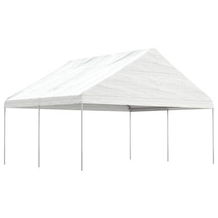 Paviljong med tak vit 4,46x5,88x3,75 m polyeten