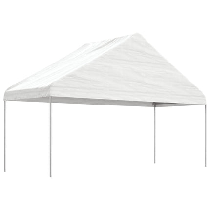 Paviljong med tak vit 6,69x5,88x3,75 m polyeten