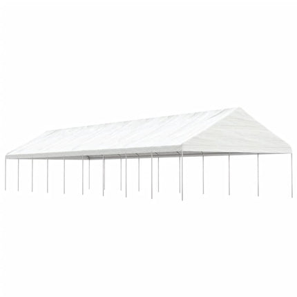 Paviljong med tak vit 20,07x5,88x3,75 m polyeten