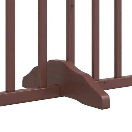 Hundgrind med dörr vikbar 12 paneler brun 960 cm poppel