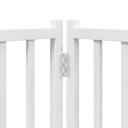 Hundgrind med dörr vikbar 15 paneler vit 750 cm poppel