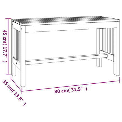 Trädgårdsbänk 80 cm massivt eukalyptusträ