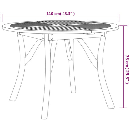 Trädgårdsbord Ø 110 cm massivt akaciaträ