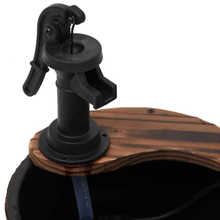 Vattenfontän med pump 28x28x34,5 cm massivt granträ