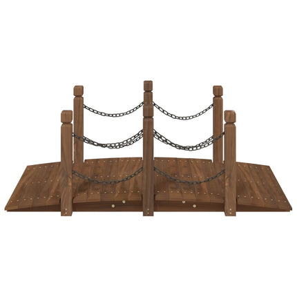 Trädgårdsbro med kedjeräcken 150x67x56cm massivt granträ