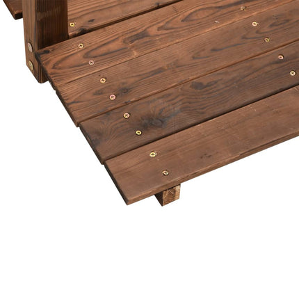 Trädgårdsbro med kedjeräcken 150x67x56cm massivt granträ