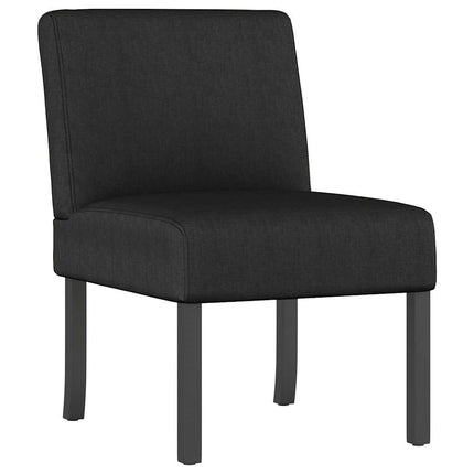 Armlös fåtölj svart tyg