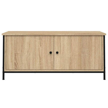 Tv-bänk med dörrar sonoma-ek 102x35x45 cm konstruerat trä