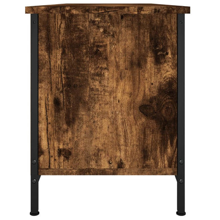 Tv-bänk med dörrar rökfärgad ek 102x35x45 cm konstruerat trä