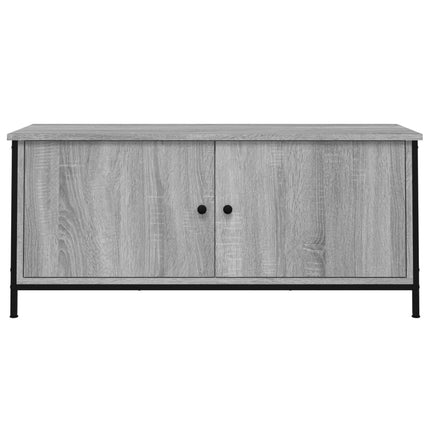 Tv-bänk med dörrar grå sonoma 102x35x45 cm konstruerat trä