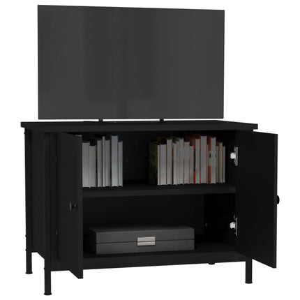 Tv-bänk med dörrar svart 60x35x45 cm konstruerat trä