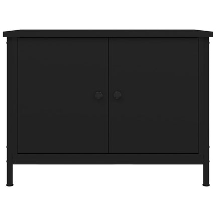 Tv-bänk med dörrar svart 60x35x45 cm konstruerat trä