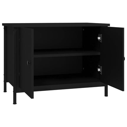 Tv-bänk med dörrar svart 60x35x45 cm konstruerat trä