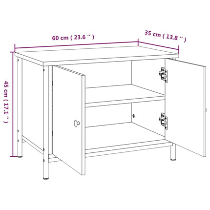 Tv-bänk med dörrar svart 60x35x45 cm konstruerat trä