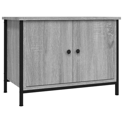 Tv-bänk med dörrar grå sonoma 60x35x45 cm konstruerat trä