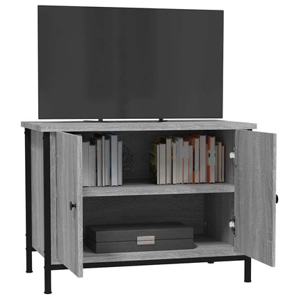 Tv-bänk med dörrar grå sonoma 60x35x45 cm konstruerat trä