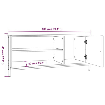 Tv-bänk sonoma-ek 100x40x45 cm konstruerat trä