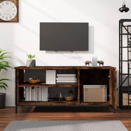 Tv-bänk rökfärgad ek 100x40x45 cm konstruerat trä