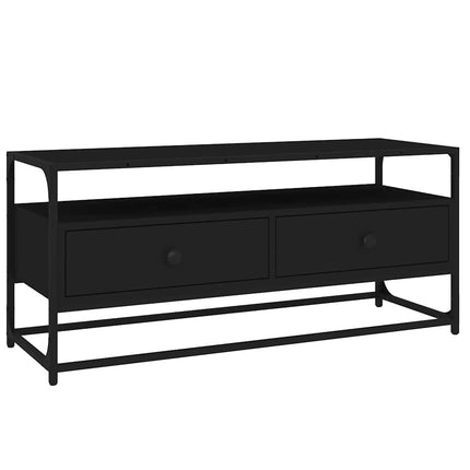 Tv-bänk svart 100x35x45 cm konstruerat trä