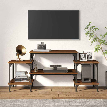 Tv-bänk brun ek 117x35x52 cm konstruerat trä