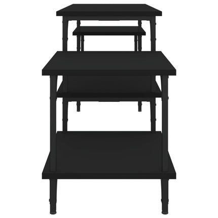 Tv-ställ svart 157x35x52 cm konstruerat trä