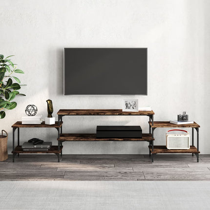Tv-bänk rökfärgad ek 197x35x52 cm konstruerat trä