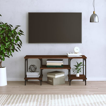 Tv-bänk brun ek 102x35x45,5 cm konstruerat trä
