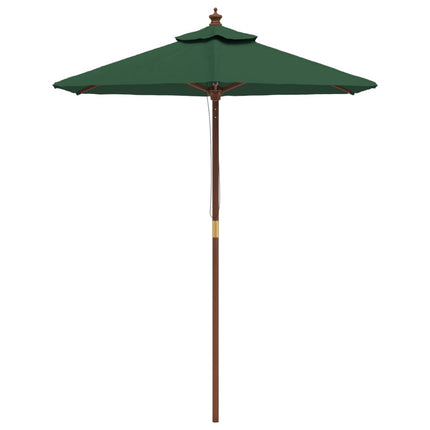 Parasoll med trästång 196x231 cm grön