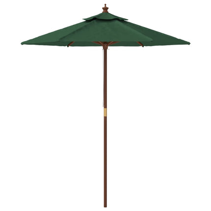 Parasoll med trästång 196x231 cm grön