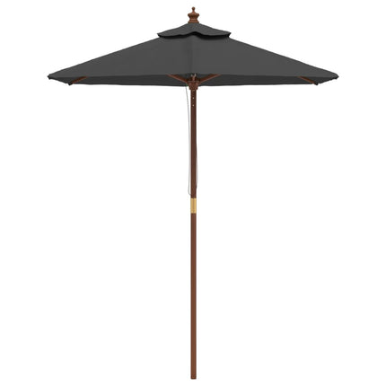 Parasoll med trästång 196x231 cm antracit